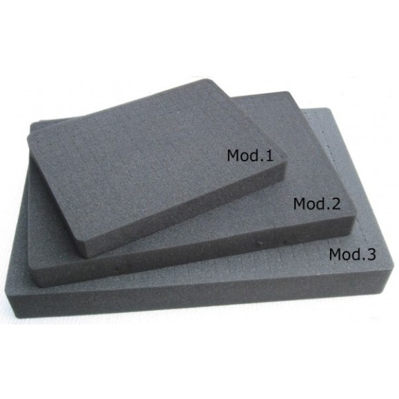 Die-cut foam Geoptik for small airtight suitcase