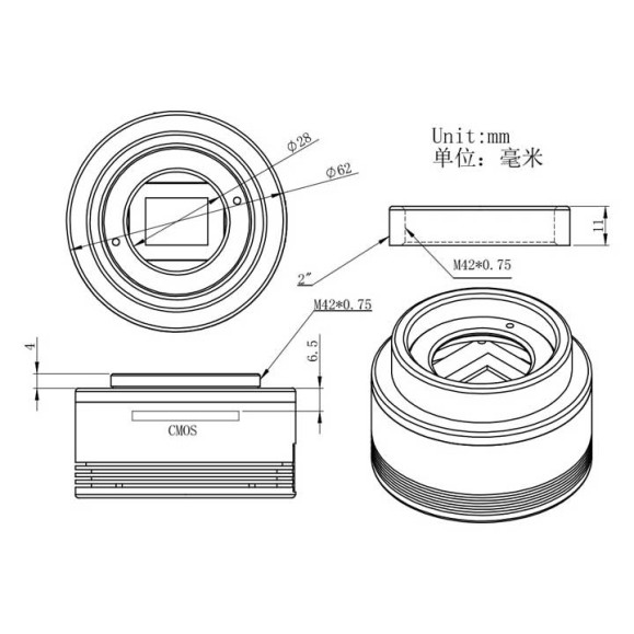 CMOS camera ZWO ASI 183MC Color