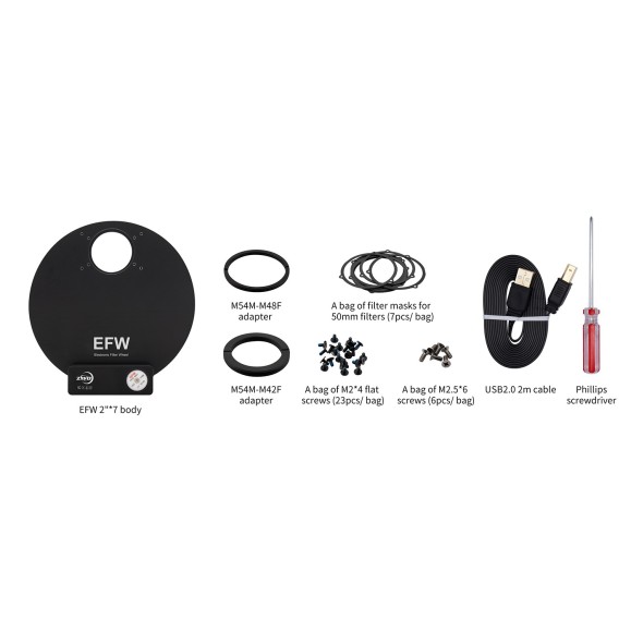 EFW filter wheel ZWO 7 positions 7x50.8mm (2")