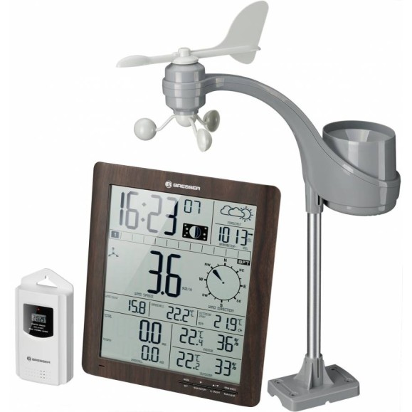 BRESSER ClimaTemp XXL Weather Center with Wooden Appearance