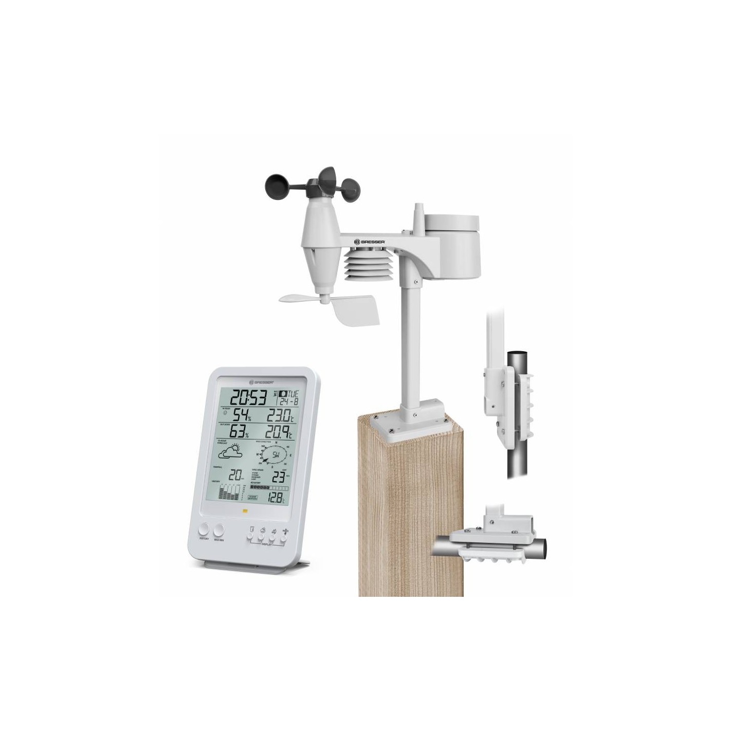 Acheter BRESSER Wetter Center 5-in-1 Weather Station white Online