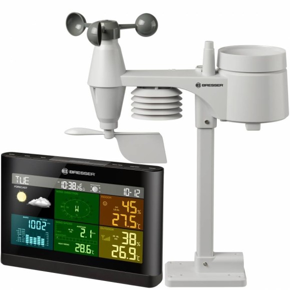 BRESSER Comfort 5-in-1 weather center black display