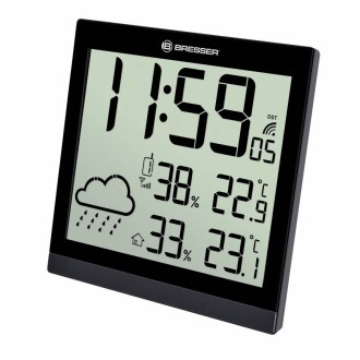 BRESSER Horloge météo LCD TemeoTrend JC - noire - 7004404CM3000 - Reveils,  Horloges, Montres pas cher