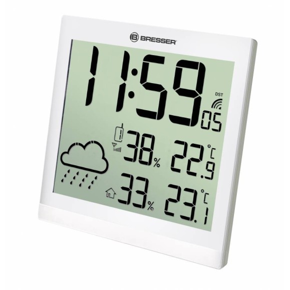 BRESSER TemeoTrend JC Weather Clock LCD white