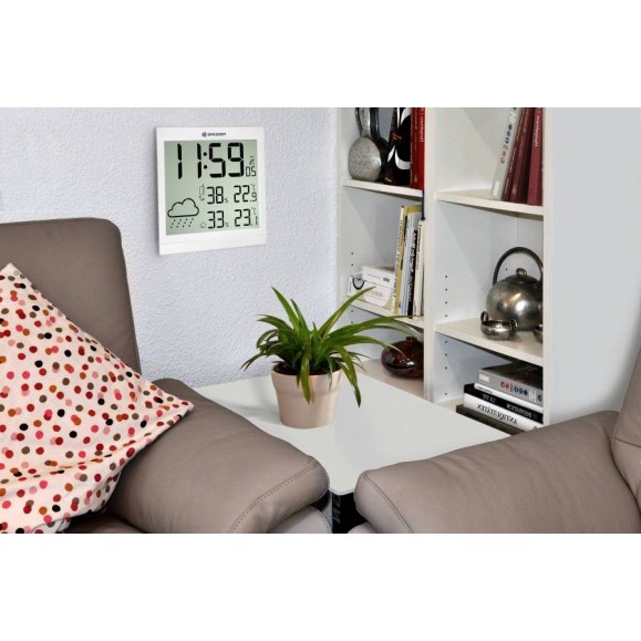 BRESSER TemeoTrend JC Weather Clock LCD white