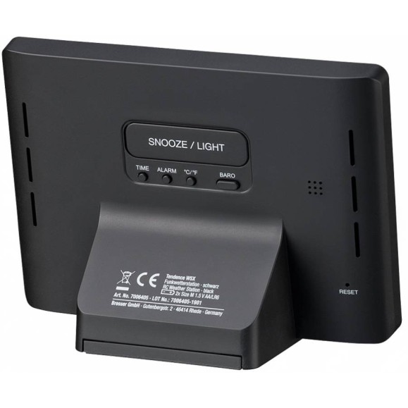 BRESSER Tendence WSX weather station with atmospheric pressure chart