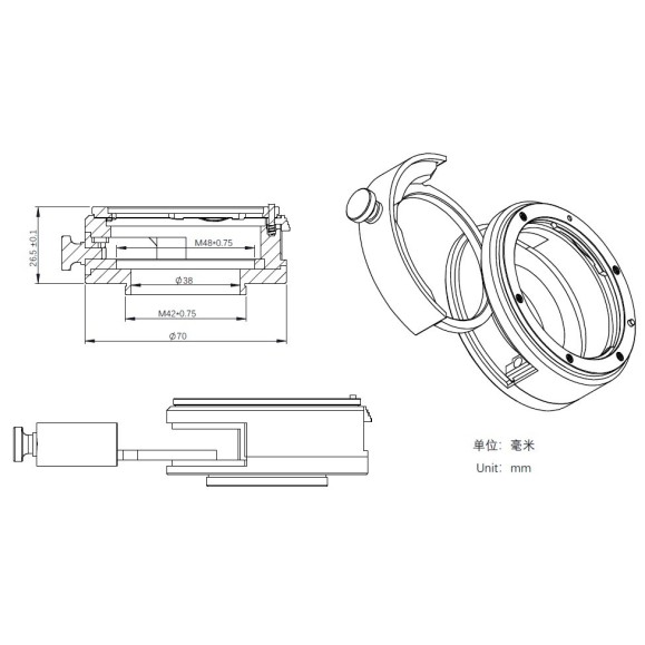 Filter holder box ZWO for Canon EOS lenses