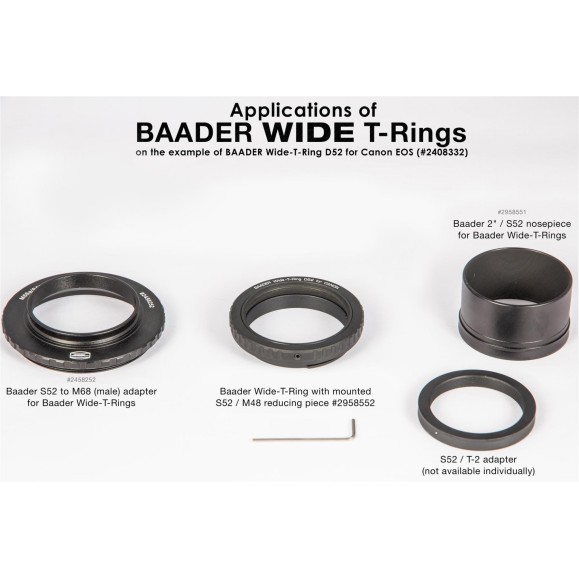 Wide field T2 ring Baader Planetarium for Canon R type cameras