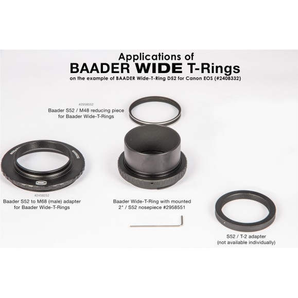 Wide field T2 ring Baader Planetarium for Canon R type cameras