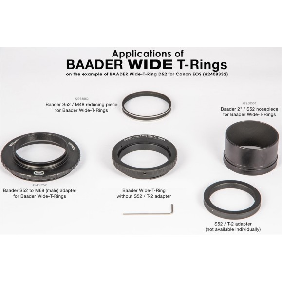 Wide field T2 ring Baader Planetarium for Canon R type cameras