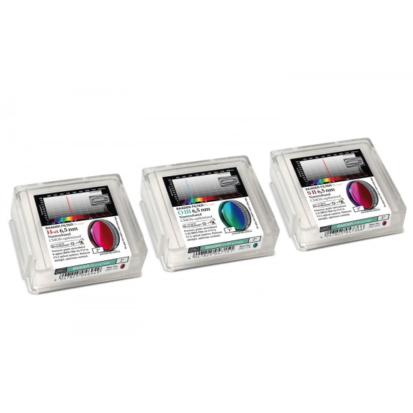 Baader Narrowband filter set 6.5nm 2" optimized for CMOS (H-alpha / O-III / S-II)