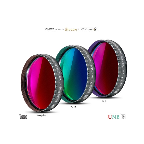 Set of 3 Ultra-Narrowband-Filter-Set 2" - CMOS-optimized (H-alpha / O-III / S-II)