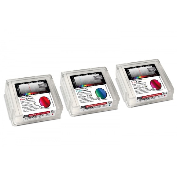 Set of 3 Ultra-Narrowband-Filter-Set 36 mm - CMOS-optimized (H-alpha / O-III / S-II)