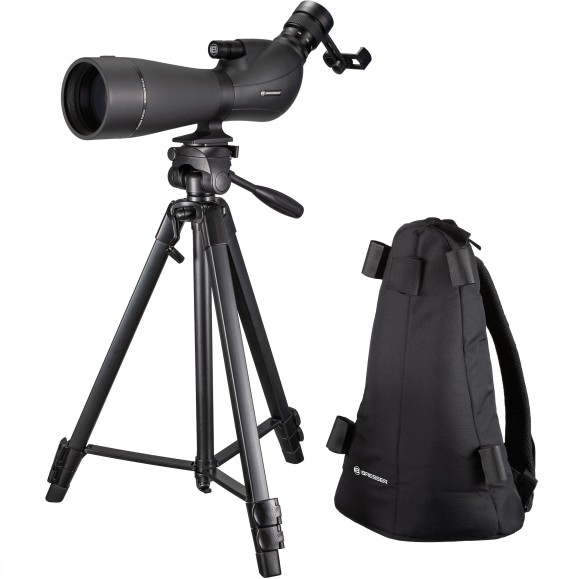 BRESSER Spolux 20-60x80 spotting scope kit with tripod, bag and smartphone adaptor