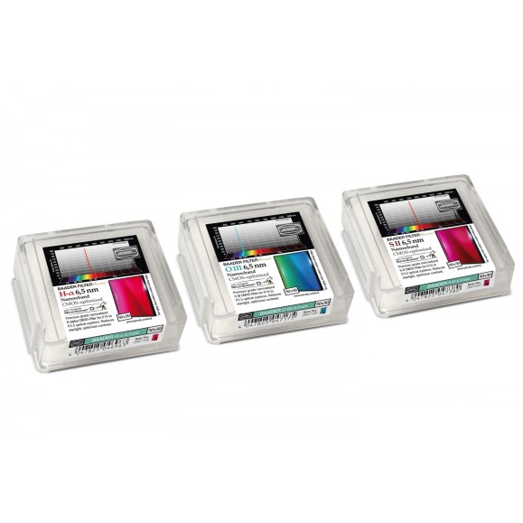 Set of 3 Narrowband 50x50 mm 6.5 nm CMOS Optimized filters from Baader Planetarium