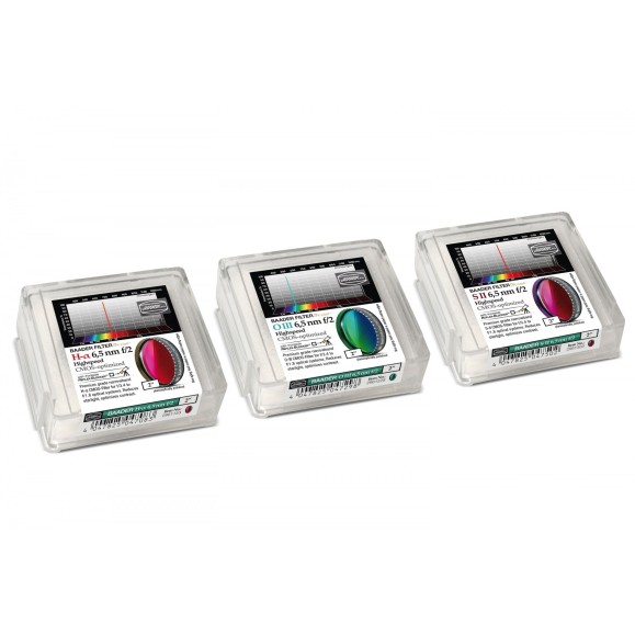 Set of Baader Highspeed filters 6.5nm Ø 2" optimized for CMOS (H-alpha / O-III / S-II)