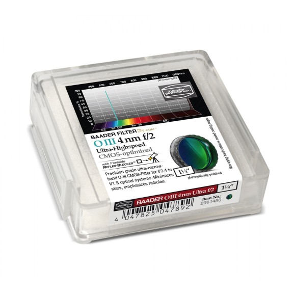 Baader O-III Ultra-Highspeed 4nm Ø 1¼" filter optimized for CMOS