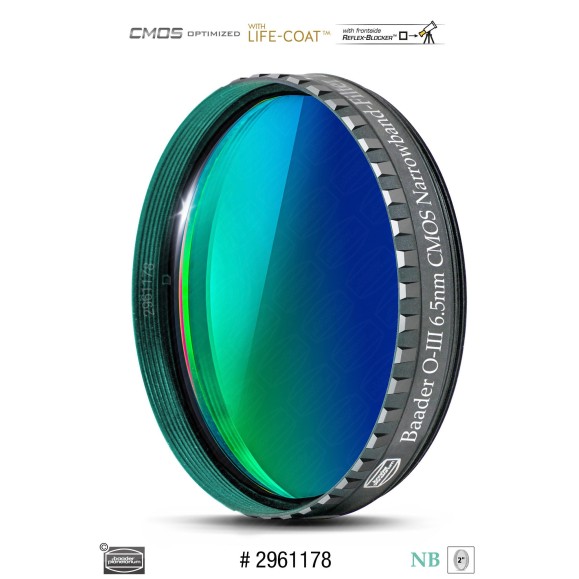 Baader O-III Narrowband 6.5nm Ø 2" filter optimized for CMOS