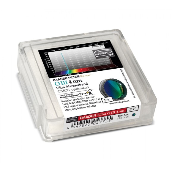 Baader O-III Ultra-Narrowband 4nm Ø 1¼" filter optimized for CMOS