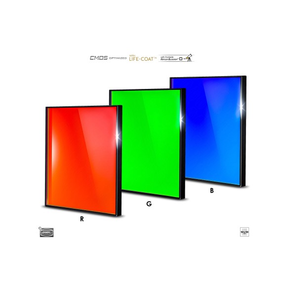 Set of 50x50 mm Baader RGB filters optimized for CMOS