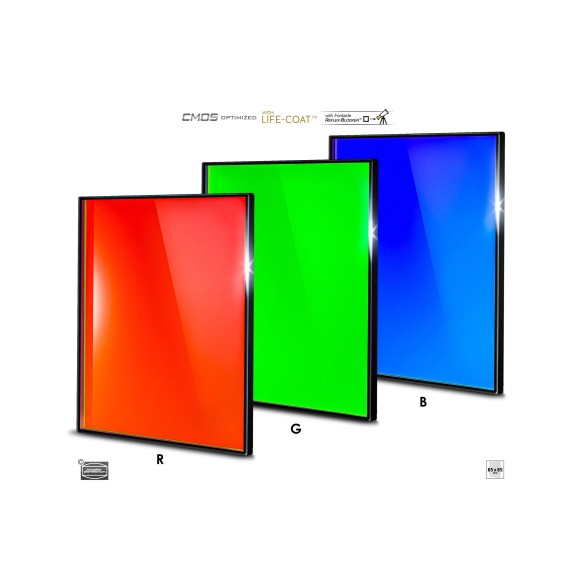 Set of 65x65 mm Baader RGB filters optimized for CMOS