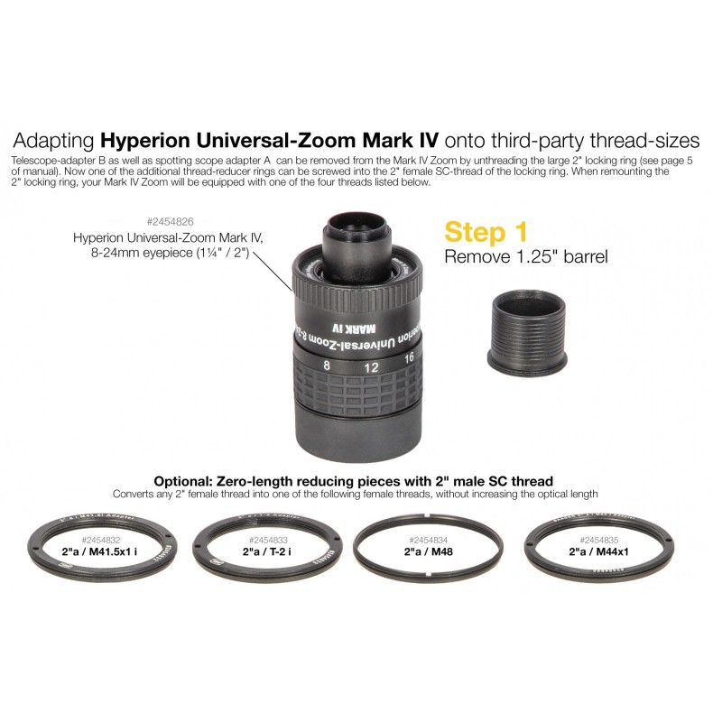 Adapter Ø 2" to M48 Hyperion Zoom... Adapter Ø 2" to M48 Hyperion Zoom...