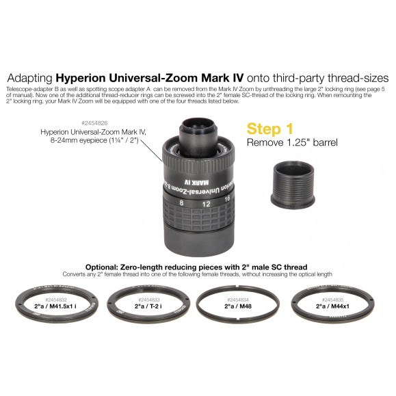 Adapter Ø 2" to M48 Hyperion Zoom from Baader Planetarium
