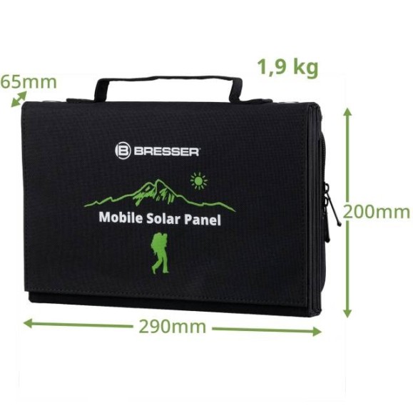 Portable solar panel Bresser 40W with USB and DC output
