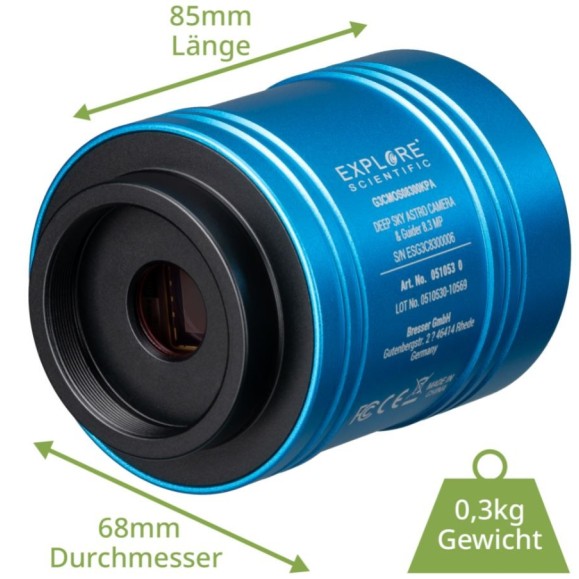 8.3 MP EXPLORE SCIENTIFIC 4K planetary and deep sky camera and guide