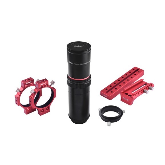 APO telephoto lens Askar 230mm f/4.6 or hand-held refractor or guide tube or spotting scope