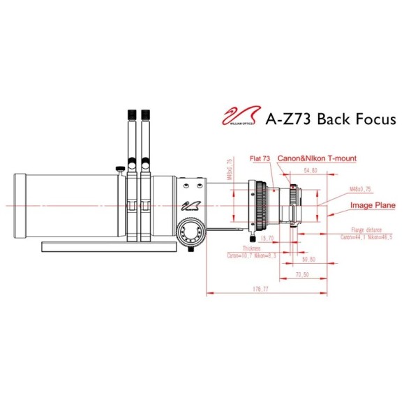 William Optics AP 73/430 Super ZenithStar 73 Red OTA Apochromatic refractor telescope