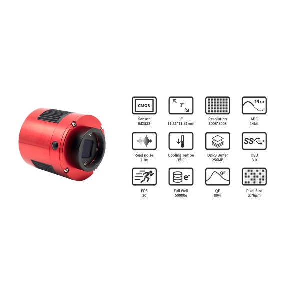 デジタルカメラ ZWO ASI533MC PRO ZWO ASI533MC Pro Cooled Color Astronomy Camera #ASI533MC-P