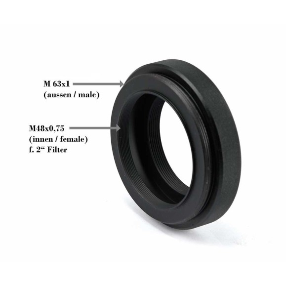 Flattening device TS-Optics 1.0x for refractors and full frame sensors - connection M63x1