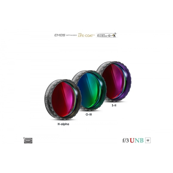 Set of 3 Baader Ultra-Highspeed 3.5 / 4nm f/3 filters at 1¼" optimized for CMOS (H-alpha / O-III / S-II)