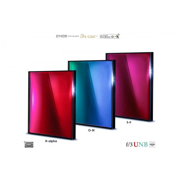 Set of 3 BAADER Ultra-HighSpeed 3.5 / 4NM F/3 filters in 50x50mm optimized for CMOS (H-Alpha/ O-III / S-II)