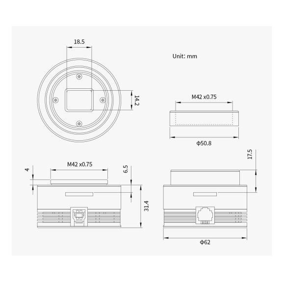 CMOS camera ZWO ASI585MC Color