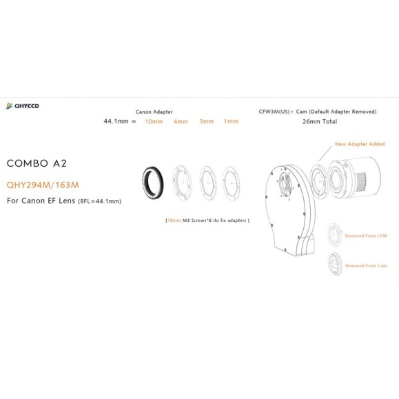 QHY Combo A2 Adapter Kit for QHY 294M / QHY 163M cameras