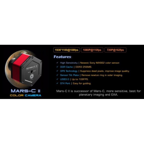 PLAYER ONE Mars-C II USB3.0 Color Planetary Camera (IMX662)