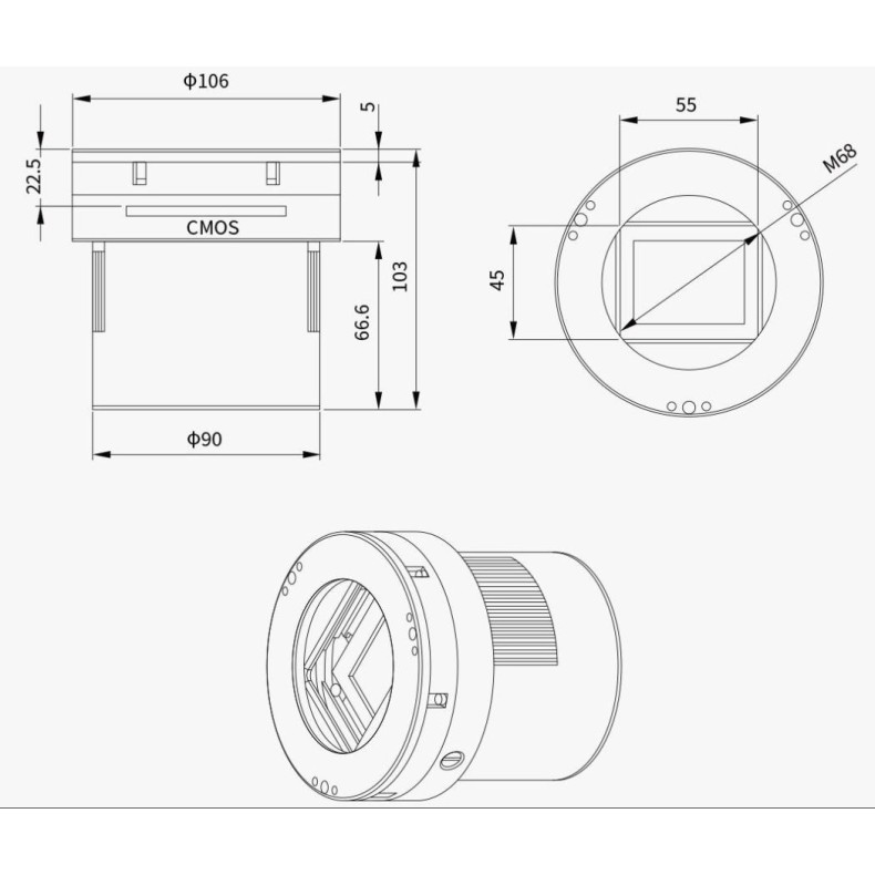 Monochromatic refrigerated camera ZWO... Monochromatic refrigerated camera ZWO...