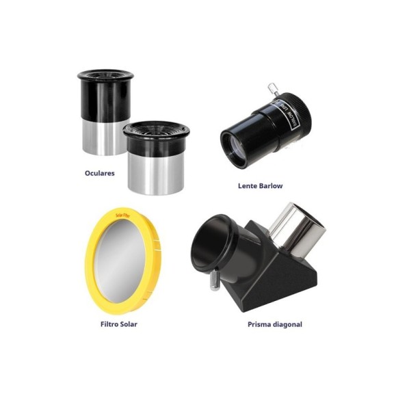 Telescope Bresser Skylux with Smartphone Holder and Solar Filter