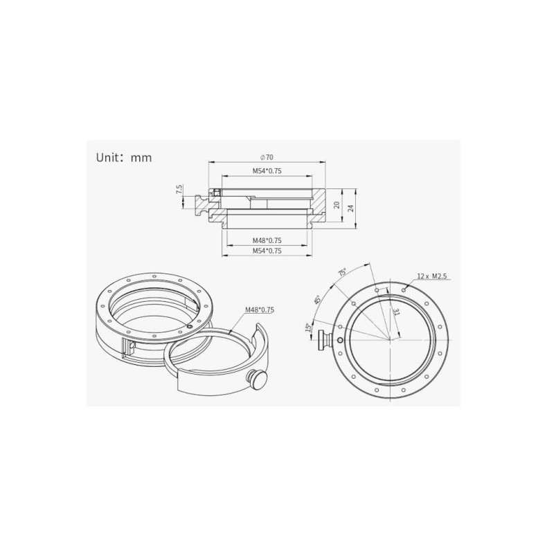 Filter box ZWO M54 with tray and... Filter box ZWO M54 with tray and...