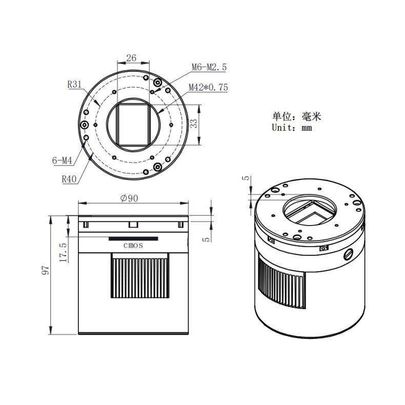 ZWO ASI2600MC Pro Color Camera ZWO ASI2600MC Pro Color Camera