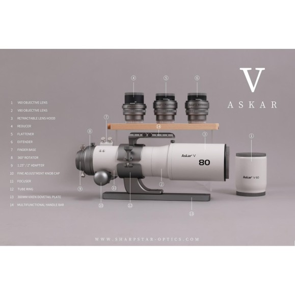 Modular apochromatic telescope Askar V 60mm and 80mm