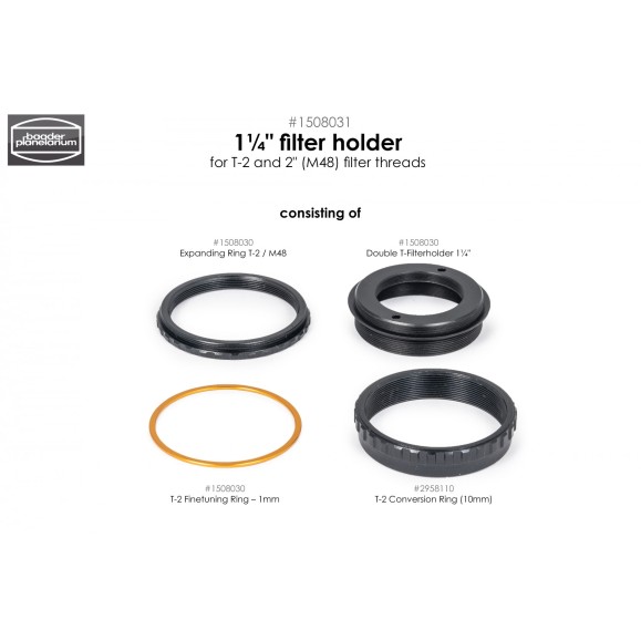 Baader 1¼" filter holders for T-2 and 2" filter threads