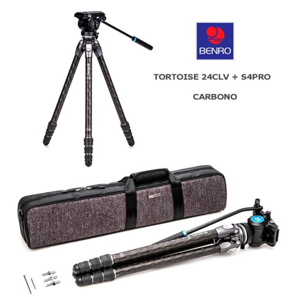 Benro Tortoise 24CLV Carbon Tripod Kit + S4Pro