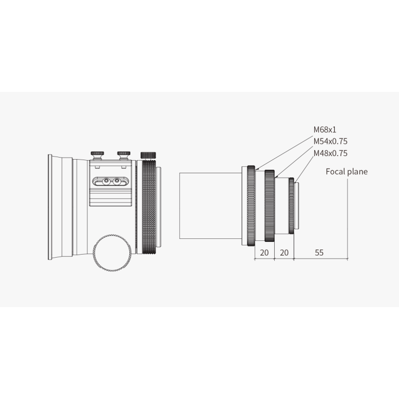 Flattener reducer ZWO 0,76x FOR FF80