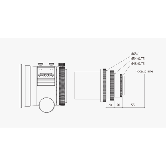 Flattener reducer ZWO 0,76x FOR FF80