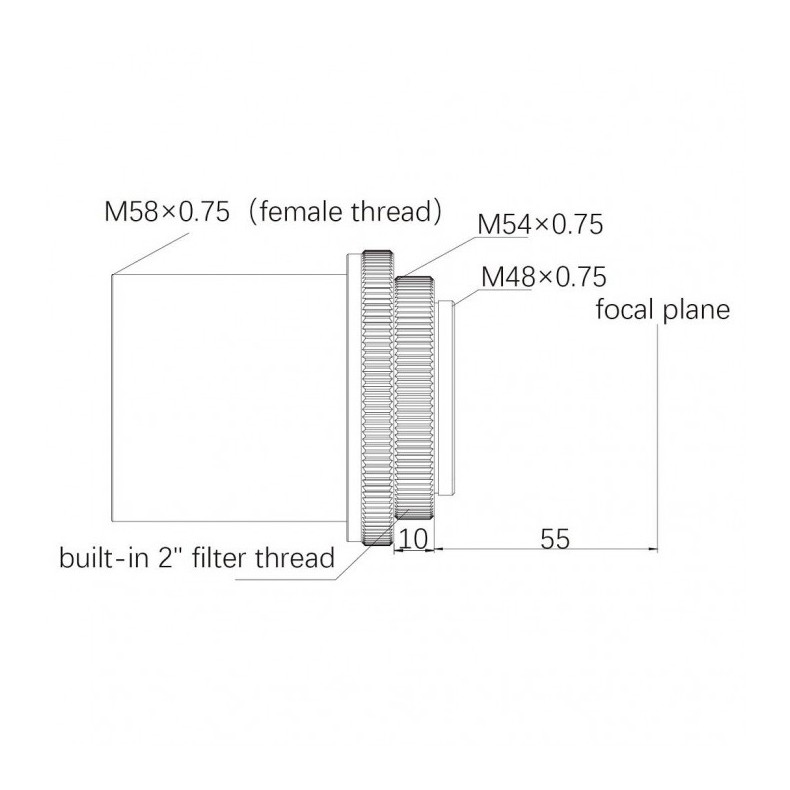 Flattener reducer ZWO 0,75x FOR FF65 Flattener reducer ZWO 0,75x FOR FF65