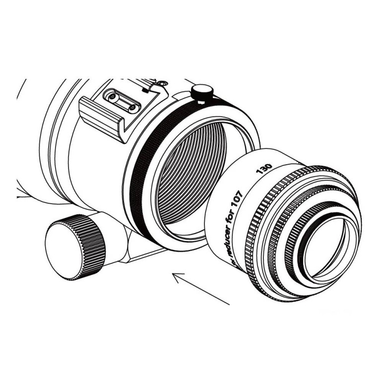 Flattener reducer ZWO 0,7x for FF107... Flattener reducer ZWO 0,7x for FF107...