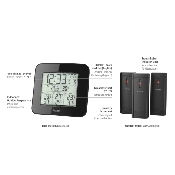 Weather Station HAMA EWS-Trio Negro